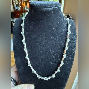 Nolan Miller Silver Crystal Necklace & Bracelet Set